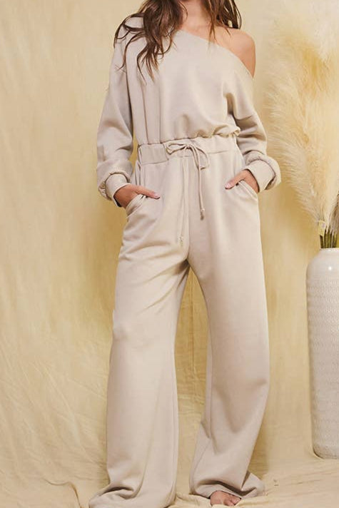 ONE SHOULDER WIDE LEG JUMPSUIT