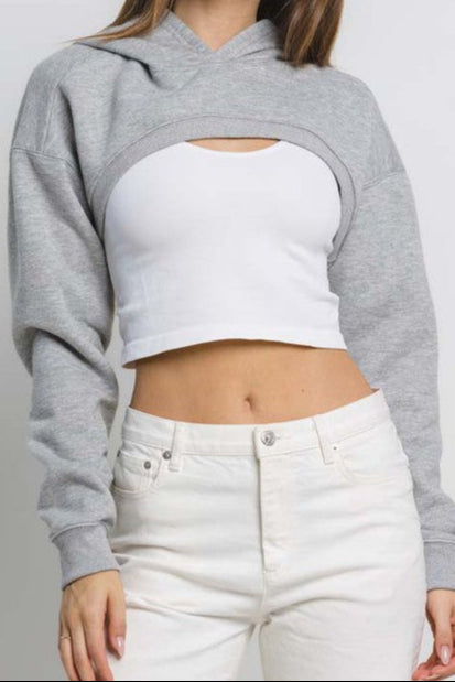 FLEECE CROP SWEATSHIRT