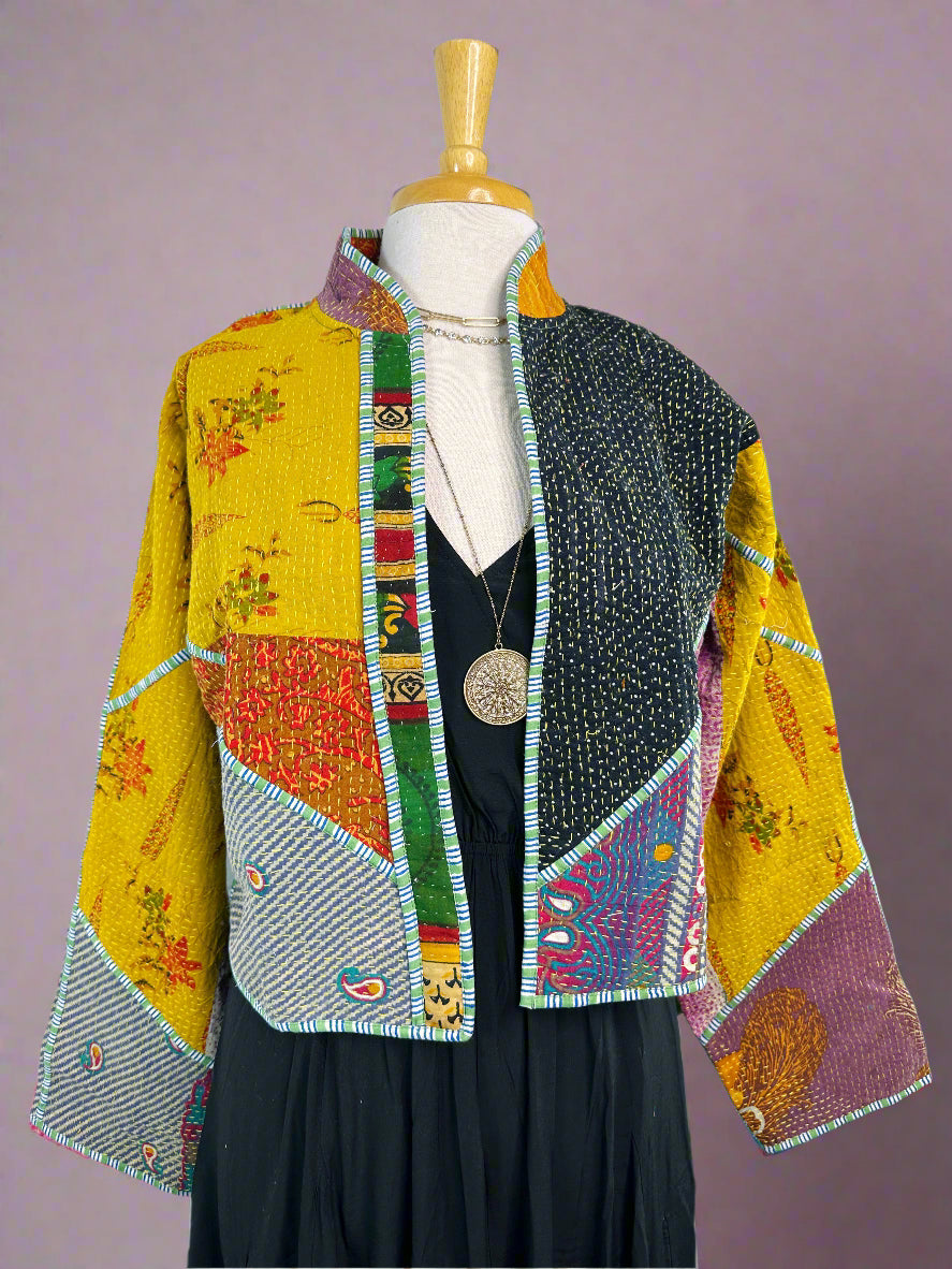 QUILTED PATCHWORK BOMBER