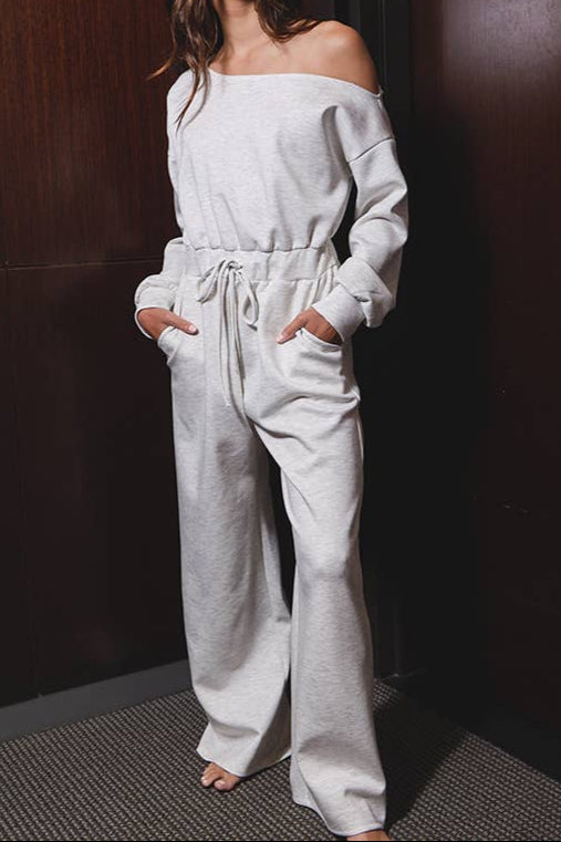 ONE SHOULDER WIDE LEG JUMPSUIT