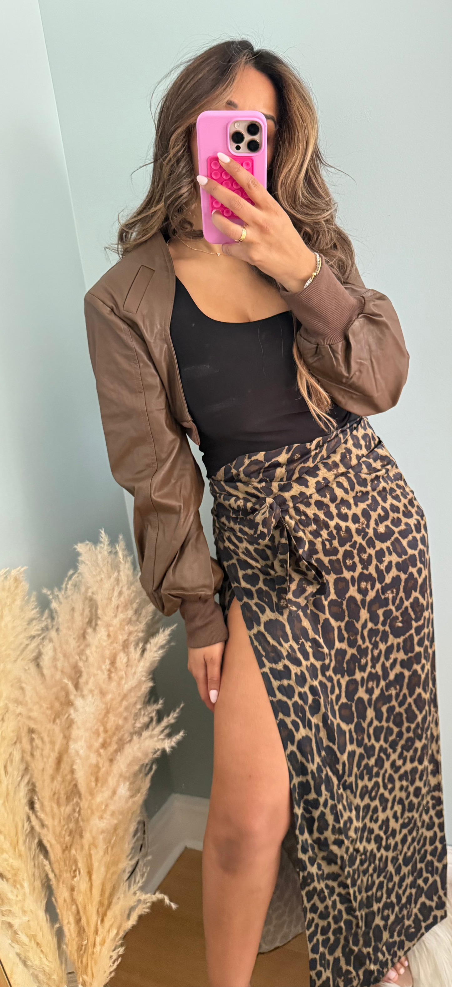 LEOPARD PRINT WRAP SKIRT