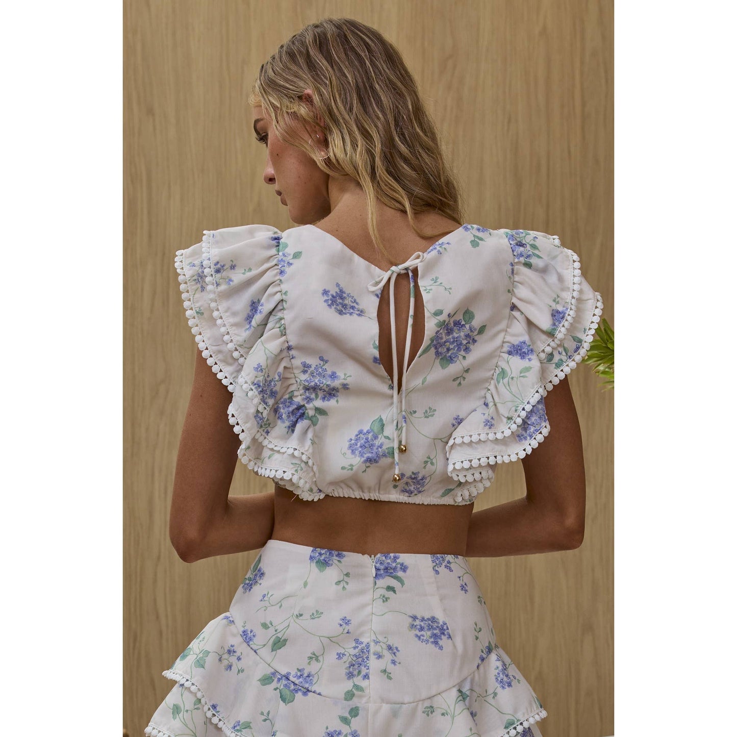 FLORAL CROP TOP AND SKORTS SET