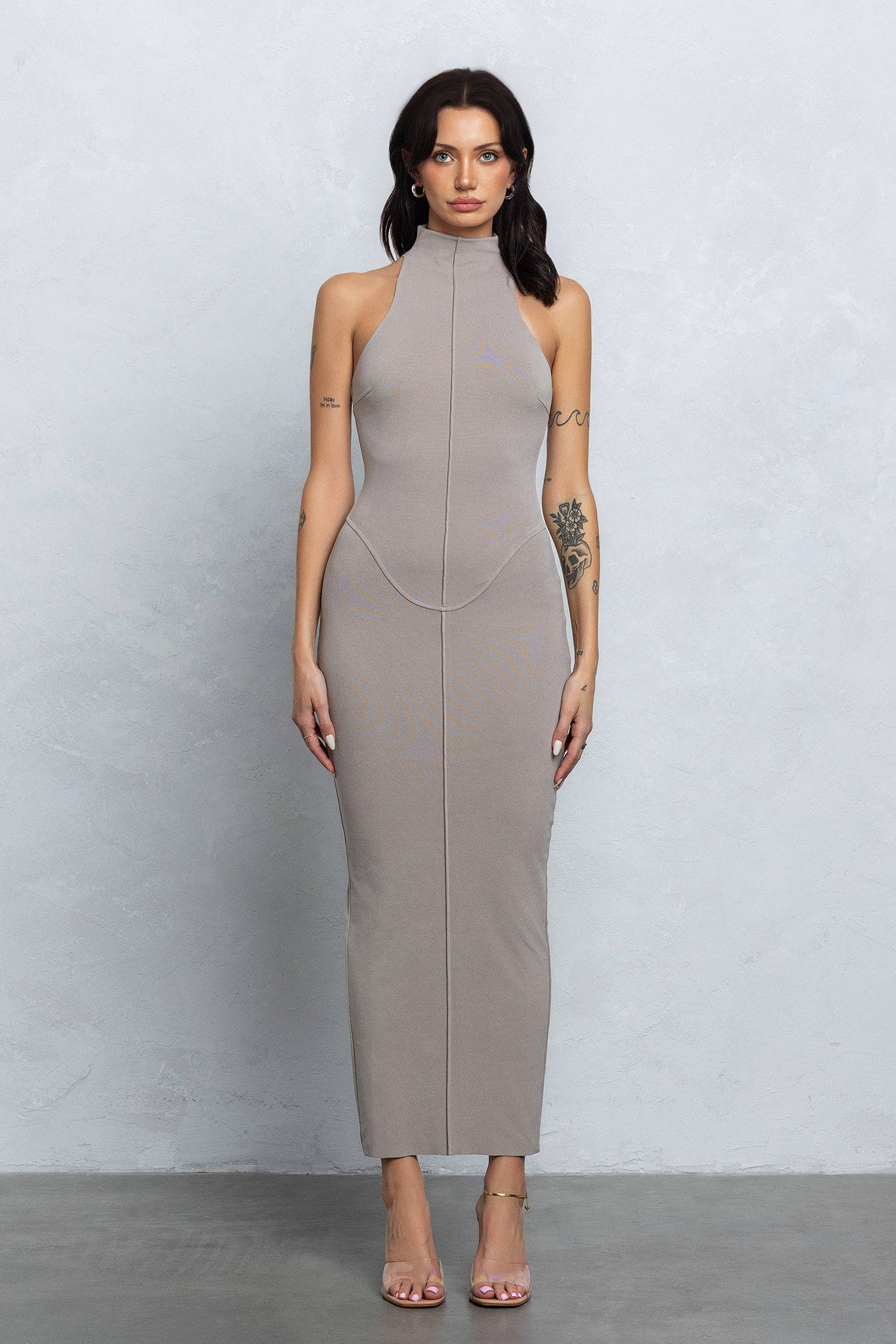 MOCK NECK MAXI DRESS