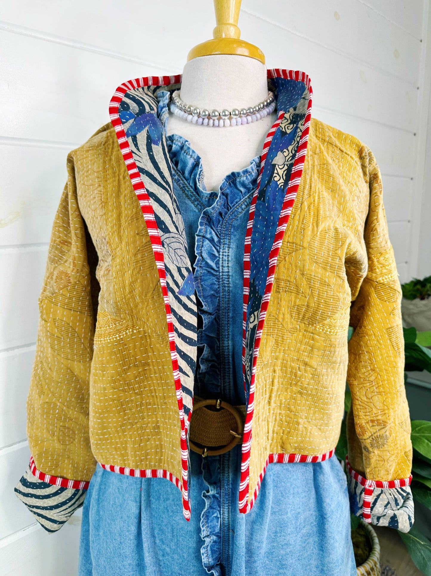 Kantha Quilted Bomber Jacket | Blanket Coat | Patchwork Coat