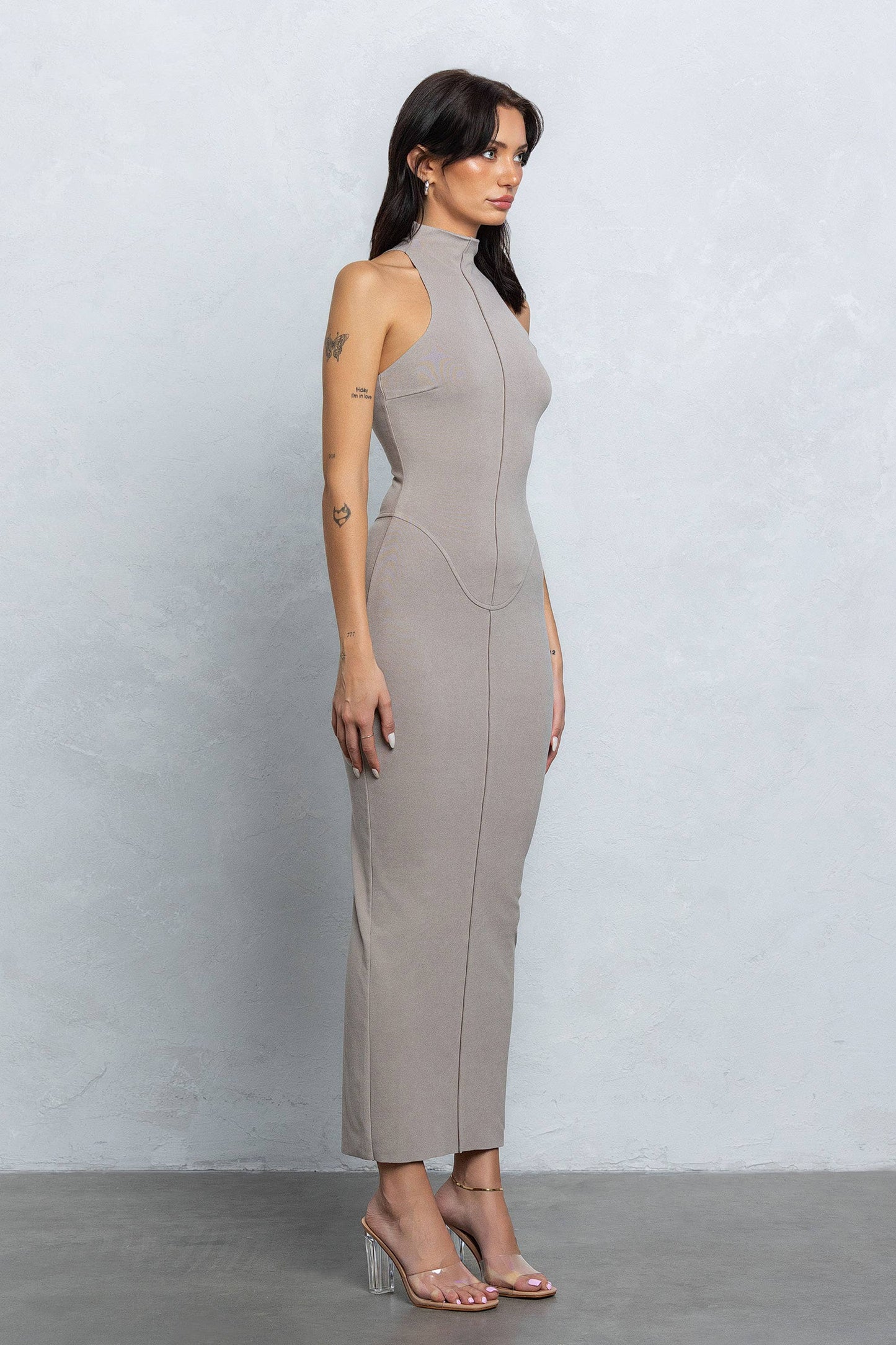 MOCK NECK MAXI DRESS
